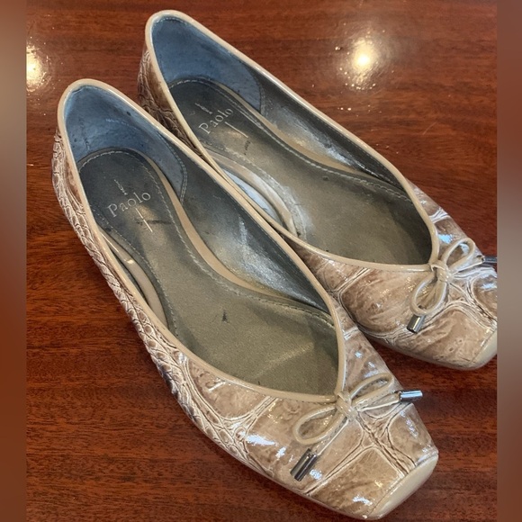 Paolo Snakeskin Flats 6 - Picture 1 of 9